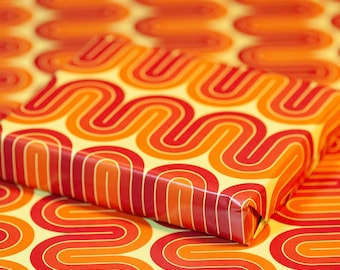 Sixties, Seventies Floral Patterned Retro Wrapping Paper - STYLE 1 (50CM x 70CM)