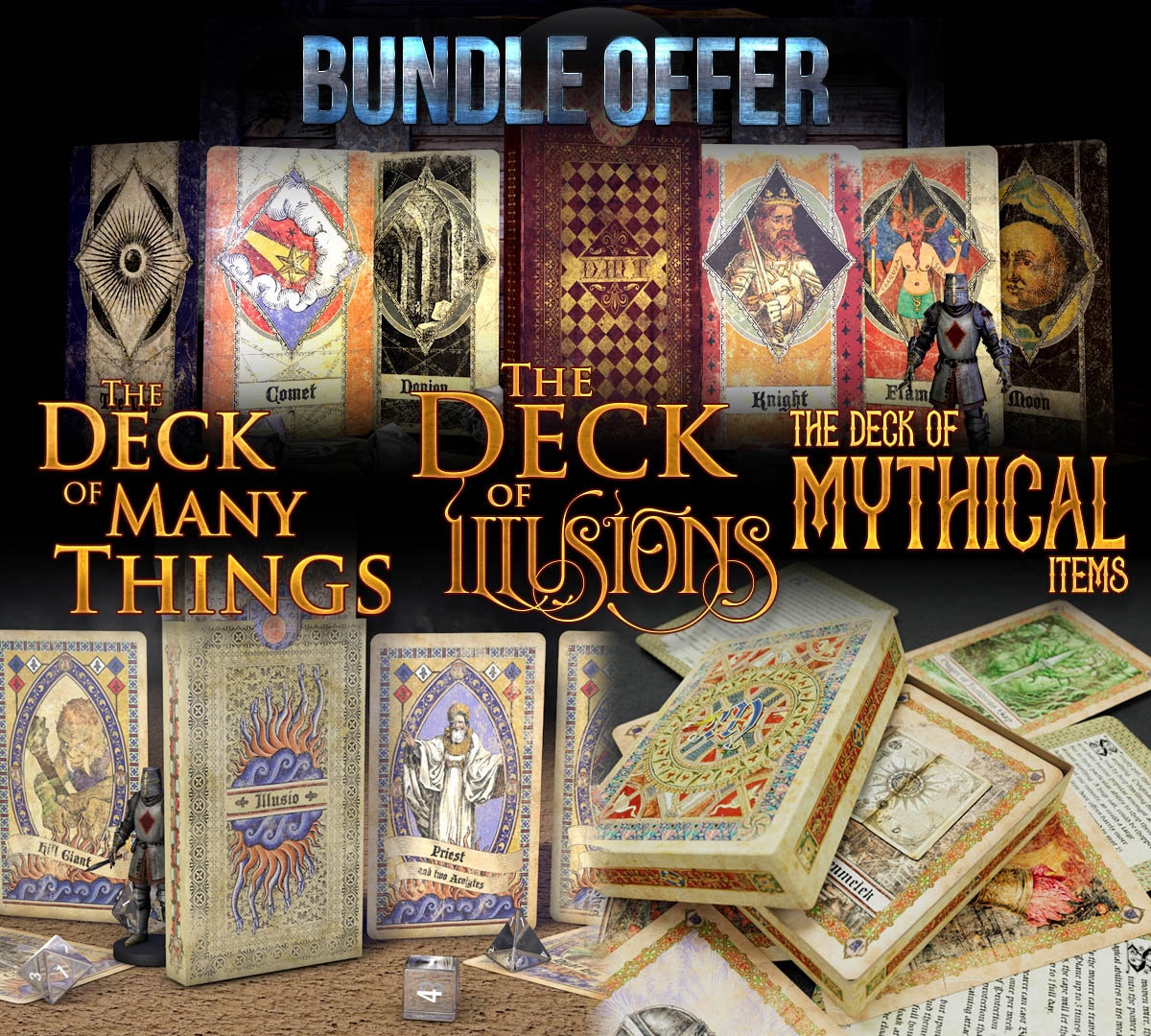 Deck of Many Things / Deck of Illusion / Deck Mythical Items Bundle Offer.  