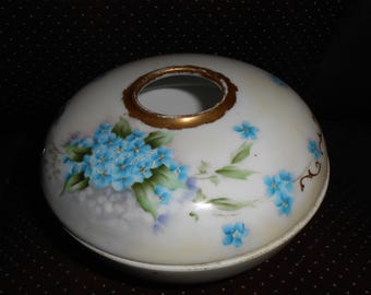 Recipiente para el cabello de porcelana de Limoges: Diseño floral de nomeolvides