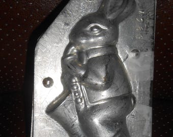 Molde de chocolate vintage de 2 piezas Tillburg Holland con forma de conejito de Pascua