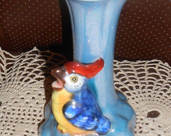 Jarrón de porcelana Noritake Nippon antiguo con un pájaro.