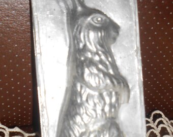 Molde de chocolate vintage de 2 piezas con forma de conejito