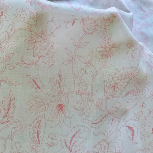 PINK TOILE FABRIC yardage 54 Wide by the Yard Pink Etsy
