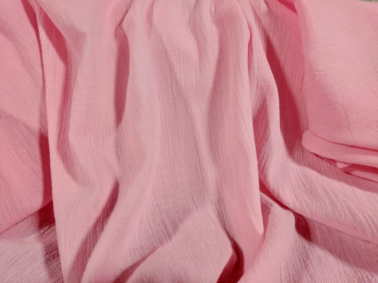 PINK Crinkled Bubble Gauze Fabric 100 Cotton 48 Wide Etsy