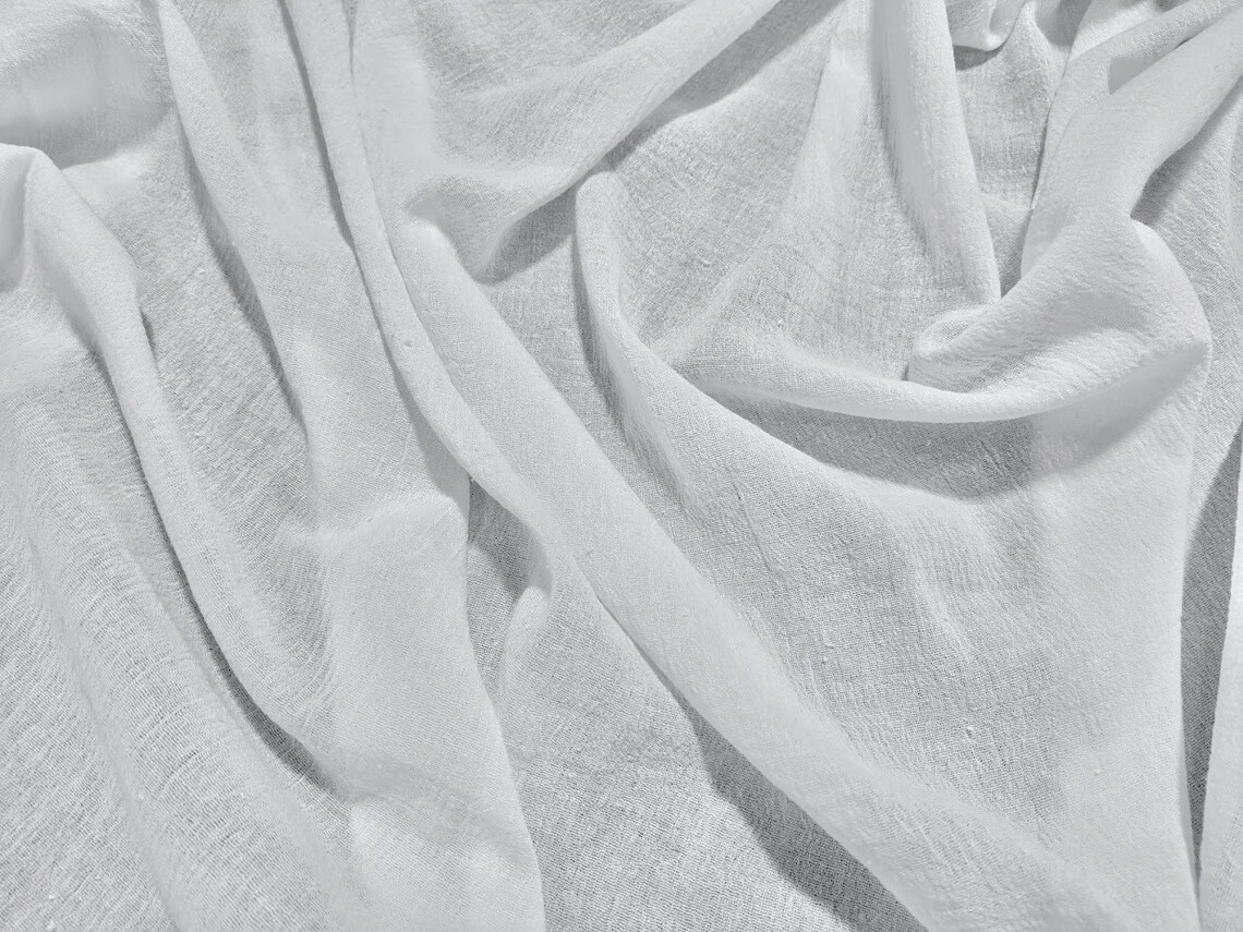 WHITE BUBBLE GAUZE Crinkled 100 Cotton Fabric 48 Wide Etsy