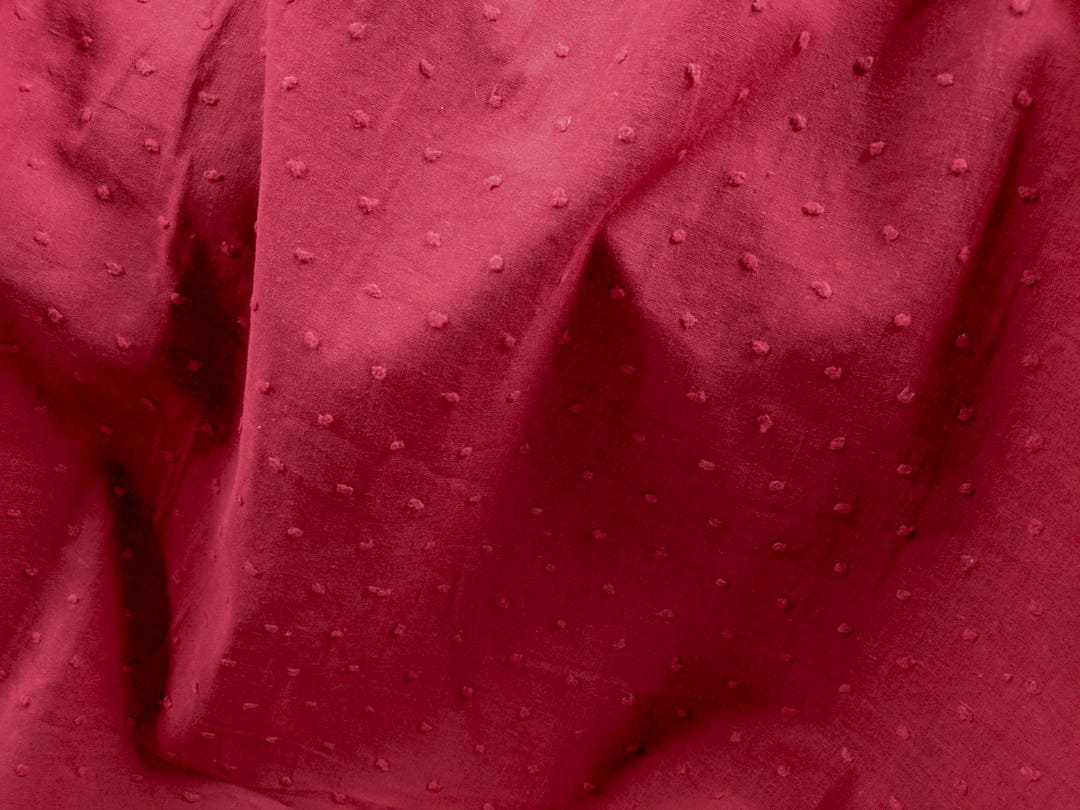 Swiss Dot Fabric With Raised Dots Cherry Red 100 Cotton Etsy