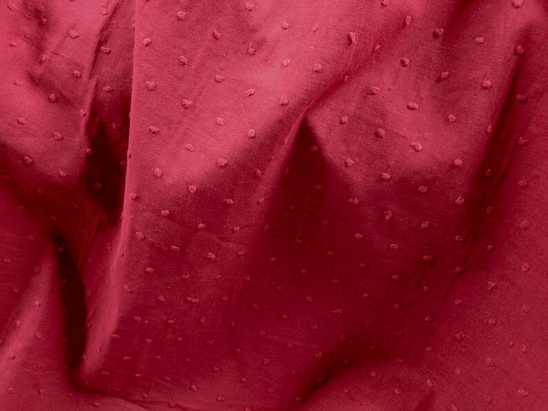 Swiss Dot Fabric With Raised Dots Cherry Red 100 Cotton Etsy
