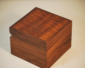 Walnut Watch Box with figured Koa top-holds 1 watch