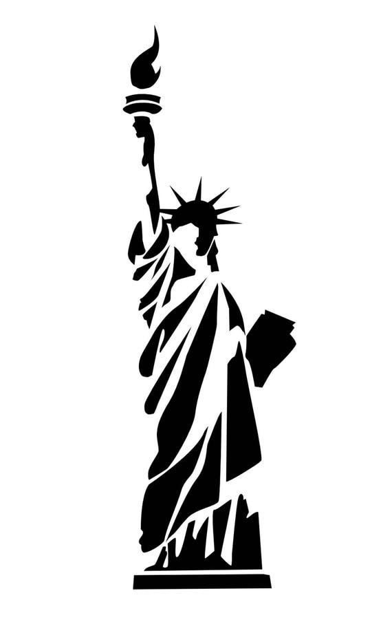 Stencil Statua Della Libertà Stencils 5 Formati Png Dwg Svg Dxf Pdf File Digitale Plotter Taglio