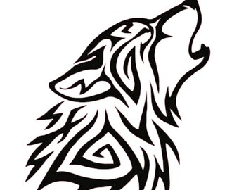 Wolf waving full moon stencil 5 stencils formats svg dwg dxf png pdf Silhouette cutters