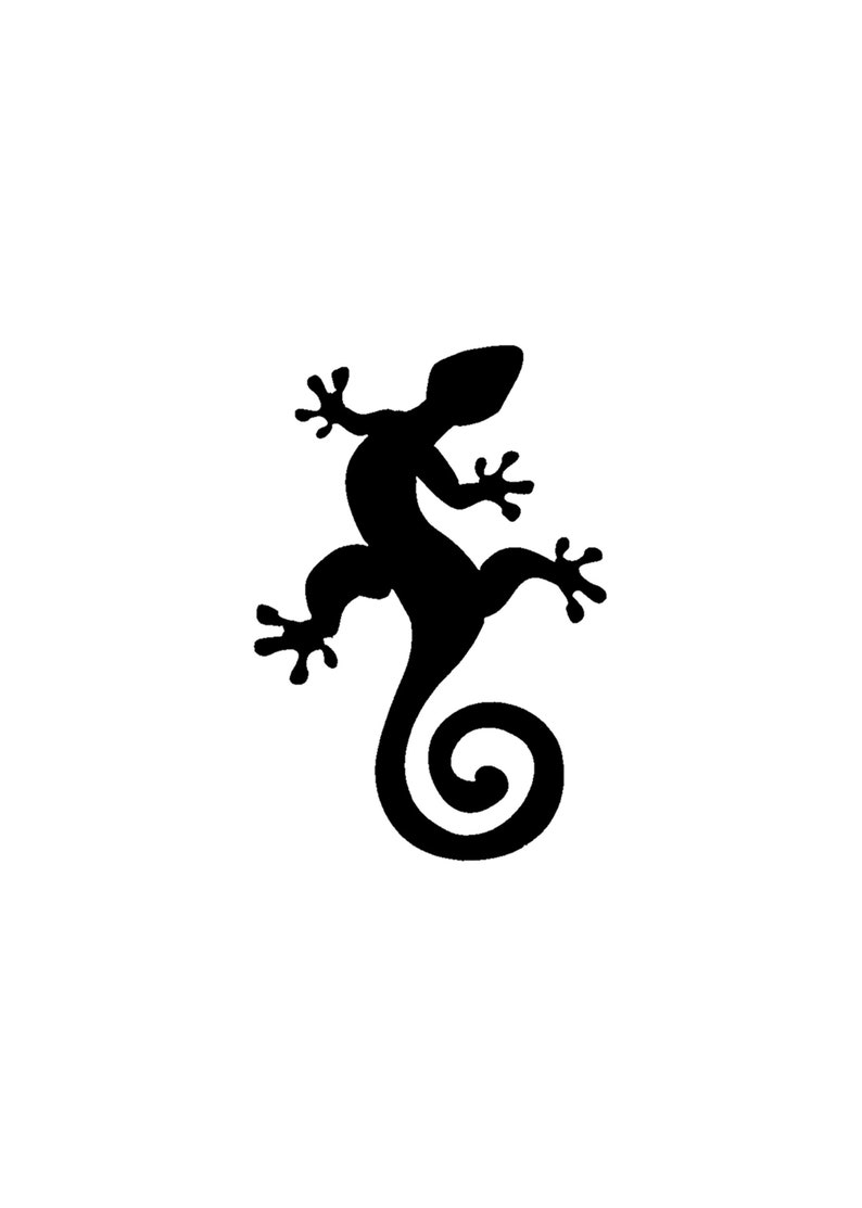 Gecko Gekkonidi Gekkonidae lizard profile stencil 5
