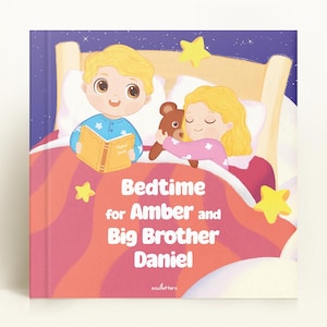 Personnalisé pour deux enfants, cadeau Grand frère, livre pour enfants personnalisé, cadeau d'hôpital Grand frère, promu grand frère, nouveau frère ou sœur