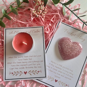 Bougie de remerciement pour professeur et cadeau câlin de poche | Trousse d'appréciation du calme | Cadeau de fin d'année pour enseignant | Carte poème de soutien | Appréciation de l'enseignant