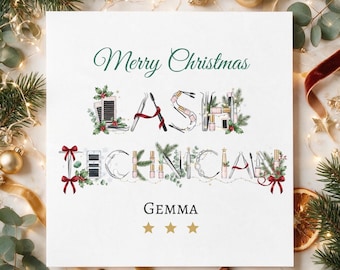 Lash Tech Christmas Card, Christmas Card for Lash Technician, Lash Tech Xmas Card, Lash Technician Gift, Beauty Christmas Card