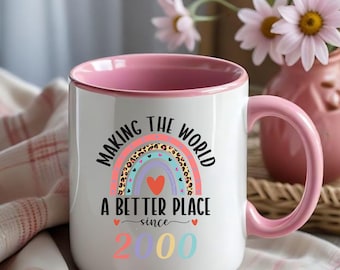 Personalized Birthday Mug: Custom Year, Two-Tone Ceramic Coffee Cup