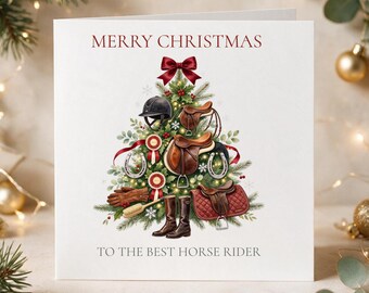 Horse Rider Christmas Card, Equestrian Christmas Card, Christmas Card for Horse Lover, Horse Riding Card, Equestrian Gift