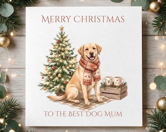 Dog Mum Christmas Card, Christmas Card for Dog Mum, Dog Mom Xmas Card, Dog Lover Christmas Gift, Christmas Card for Her