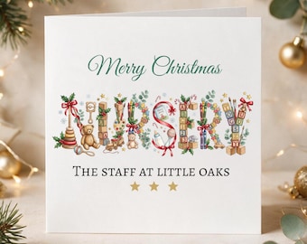 Personalised Nursery Christmas Card, Nursery Teacher Christmas Card, Christmas Card for Nursery Staff, Nursery Xmas Gift, Childcare Gift