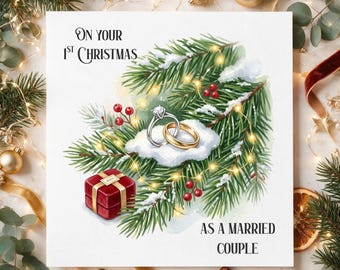 First Christmas Engaged Card, First Christmas as an Engaged Couple, Engaged Christmas Card, Christmas Card for Fiancé, Engagement Christmas