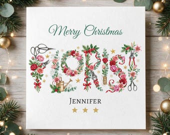 Florist Christmas Card, Christmas Card for Florist, Florist Xmas Card, Florist Gift, Flower Shop Christmas Card