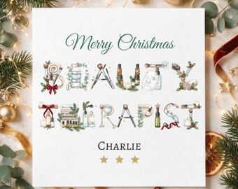 Beauty Therapist Christmas Card, Christmas Card for Beauty Therapist, Beauty Xmas Card, Beauty Therapist Gift, Salon Christmas