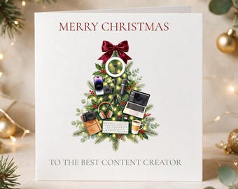 Content Creator Christmas Card, Social Media Christmas Tree Card, Christmas Card for Influencer, Creator Xmas Card