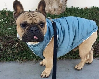 French bulldog puffer jacket, winter dog jackets, french bulldog owner gift, small dog coats, dog coat hand made, frenchie vest, dog padded