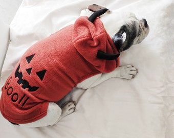 Halloween dog costume, halloween dog dress, trick or treat dog, french bulldog halloween, frenchie halloween sweater, orange dog sweater