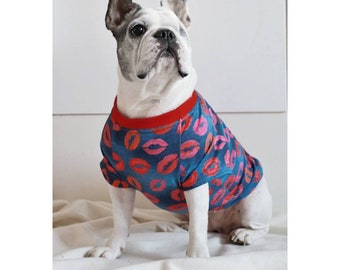 Cute frenchie dress , french bulldog t-shirt, dog shirt, fun t-shirt for puppy, dog tank tops, pet shirt, puppy cute dress, hand made