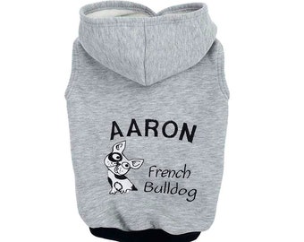 french bulldog customizable hoodie, frenchie hoodie, french bulldoh sweater,  french bulldog coat, little dogs sweater , hand made