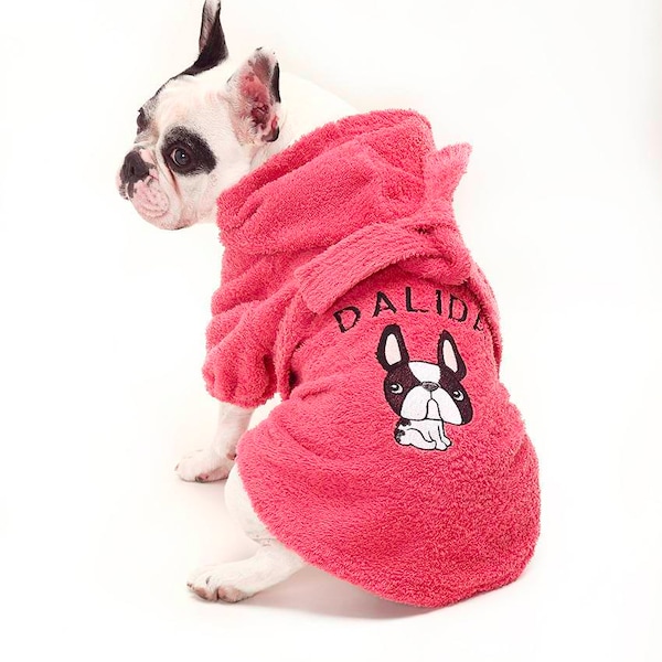 Custom dog bathrobe, dog towelling drying bathrobe, french bulldog bathrobe, dog care, dog owners gift, dog gifts, puppy care towel