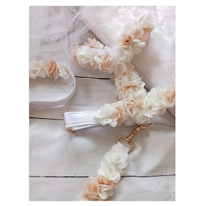 Dog flowers harness, wedding dog harness, custom dog harness, luxury dog harness,