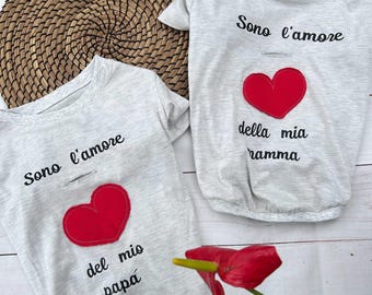 Dog T-shirt with heart, Valentine&#39;s Day, cute dog clothes, French bulldog, pug, jack russell, small dogs.