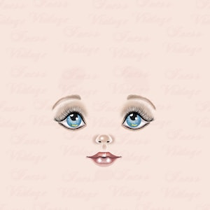 Doll Face Print, Beautiful Doll Faces, Clipart, Eyes, Lips, Nose ...