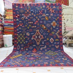 kilim vintage authentic  rug 100% WOOL hanbel  moroccan berber