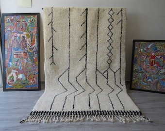 moroccan rug vintage beni ourain rug 100% laine authentic  teppich berber rug