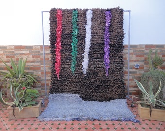 boucherouite vintage handmade moroccan berber rug