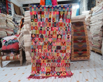 boucherouite authentic vintage rug moroccan berber