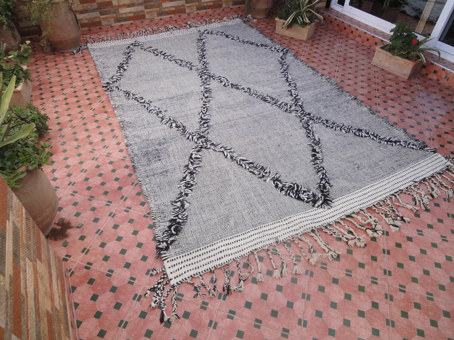 LARGE Carpet Zanafi Authentic Kilim Rug 100 WOOL Moroccan Etsy