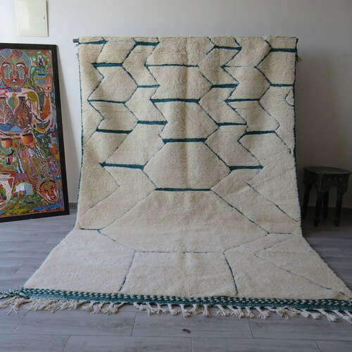 Beni Ourain Rug Navy Blue Authentic Moroccan Rug Berber Etsy