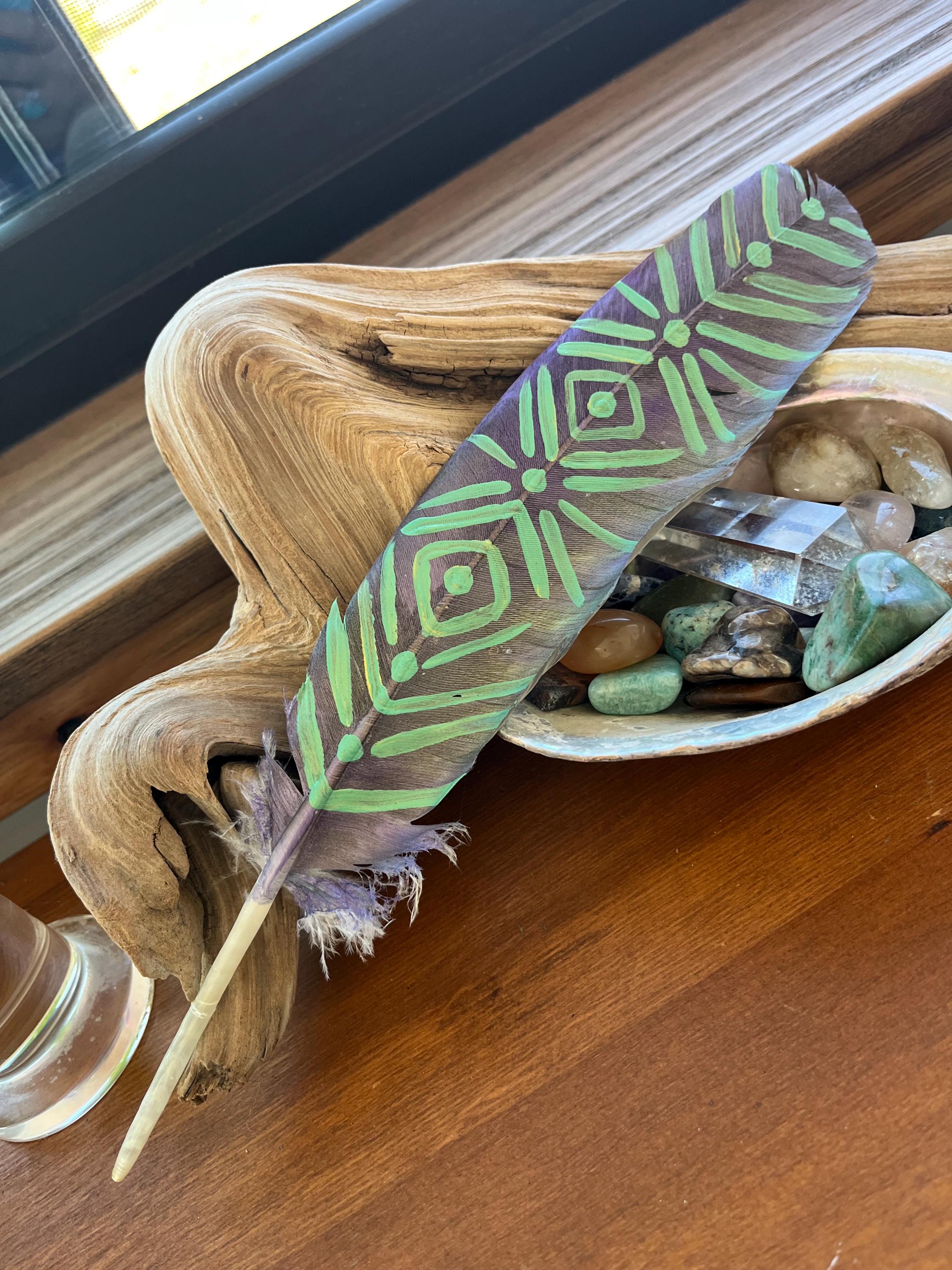 Hand Painted Southwest Feather - Etsy