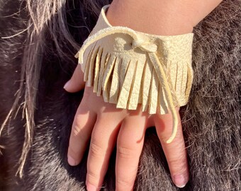 White fringe cuff
