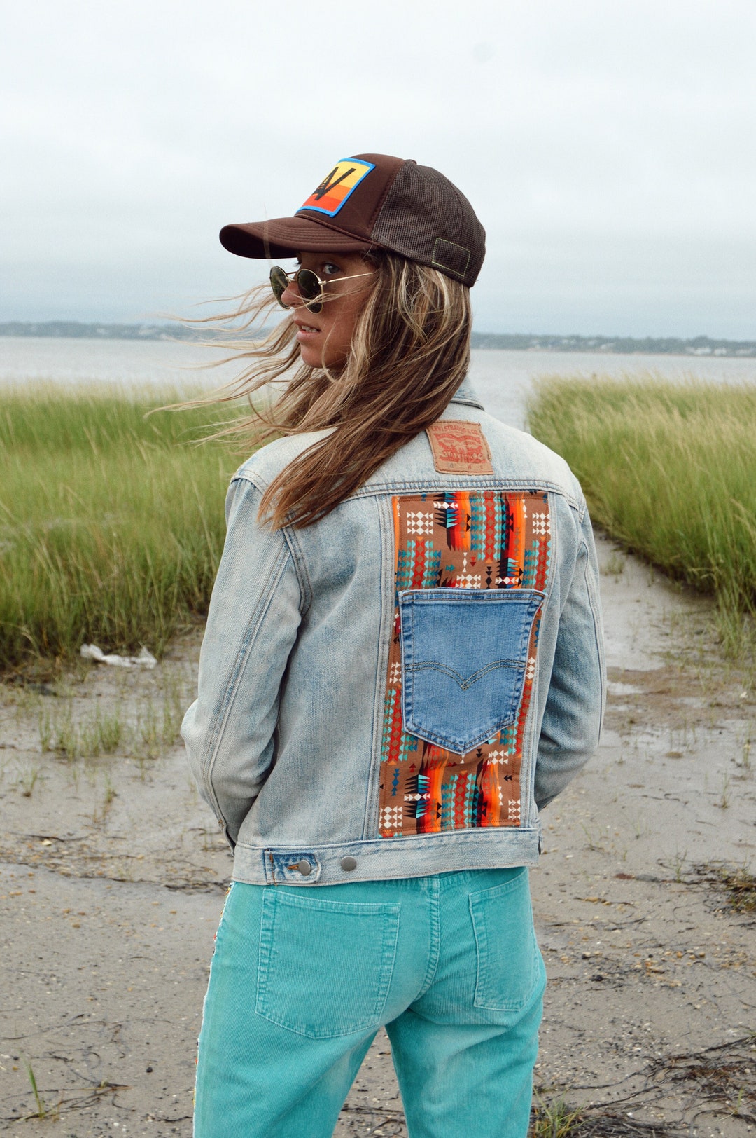 Curated visual reference: Gallery Detail: Upcycled Southwestern Denim Jacket