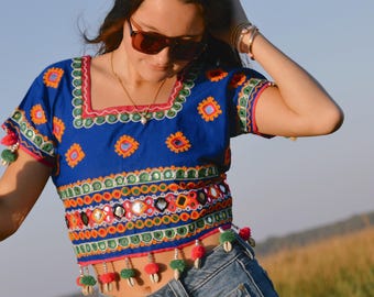 Geüpcycled boho-zeeschelpshirt