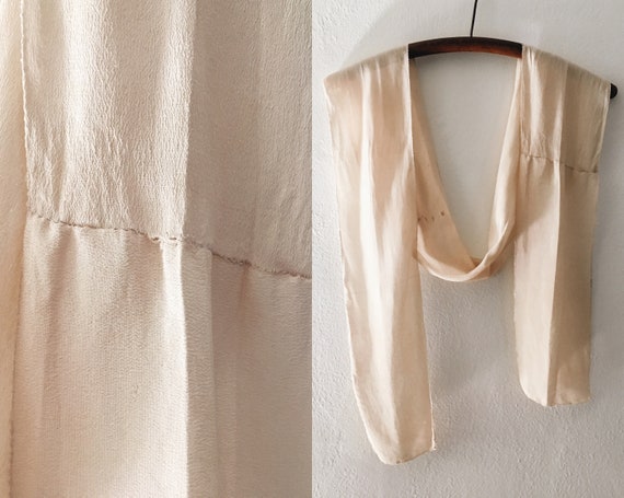 Prairie Mist Beige Silk Dress - XXS or XS - 1920s… - image 9