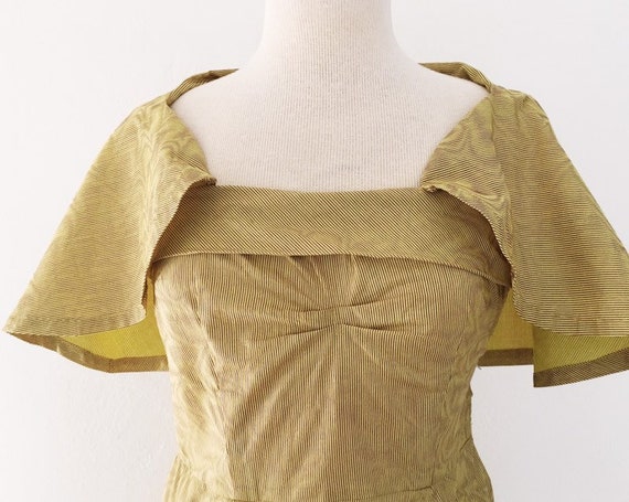 Fine Line Dress - XS - Vintage 50s Chartreuse Yel… - image 8