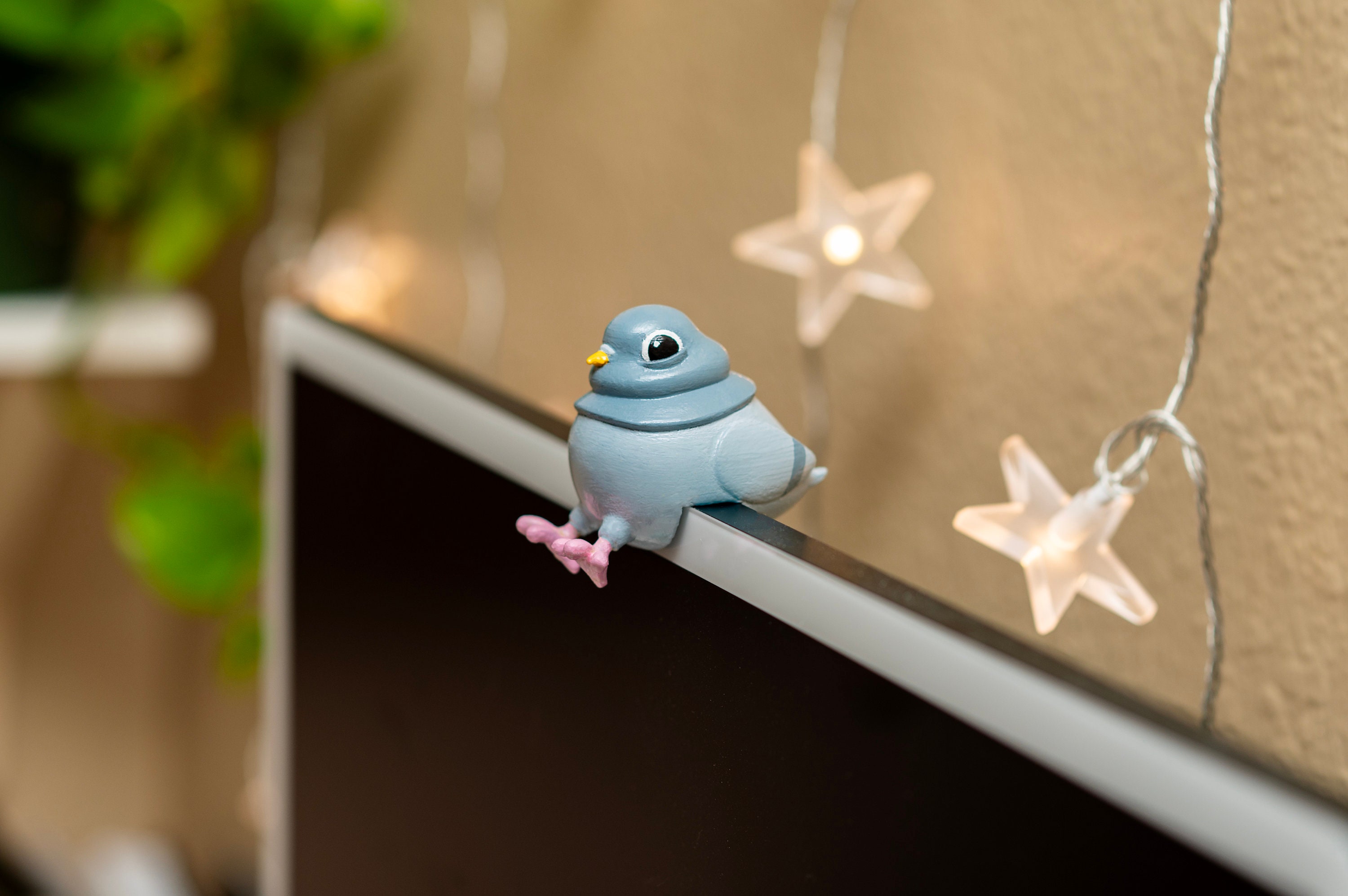 Aesthetic imac webcam camera cover and desktop decor - cute pigeon - handpainted