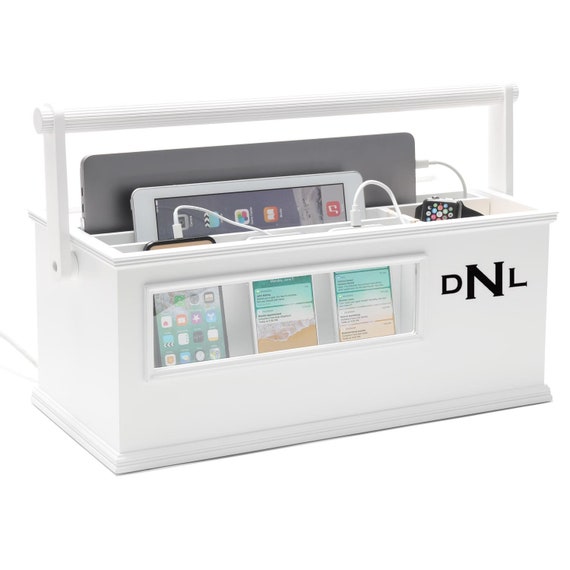 White Portable Charging station for laptop phone tablet Etsy