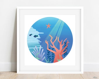 Happy Coral - Printable Downloadable Art