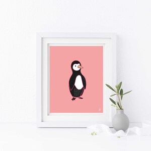 Pink Penguin - Printable Digital Art